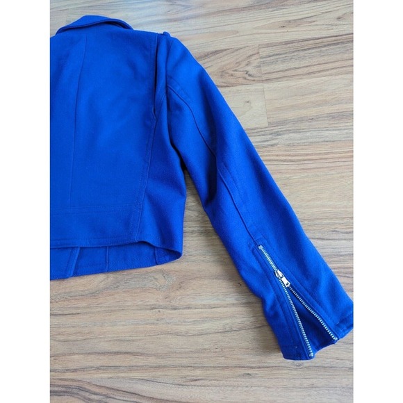 GAP Blogger Favorite Royal Purple Wool Moto Jacket Ultra Violet Purple XS - Picture 7 of 13